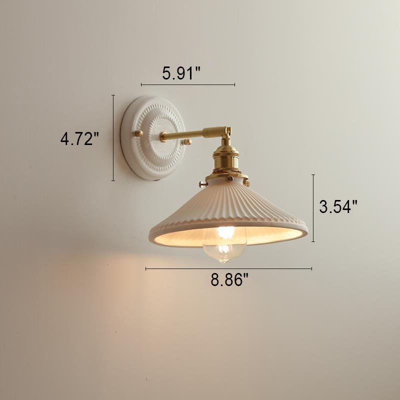 Vintage Ceramic & Brass Wall Sconce – Elegant Lighting for Bedrooms & Hallways T265