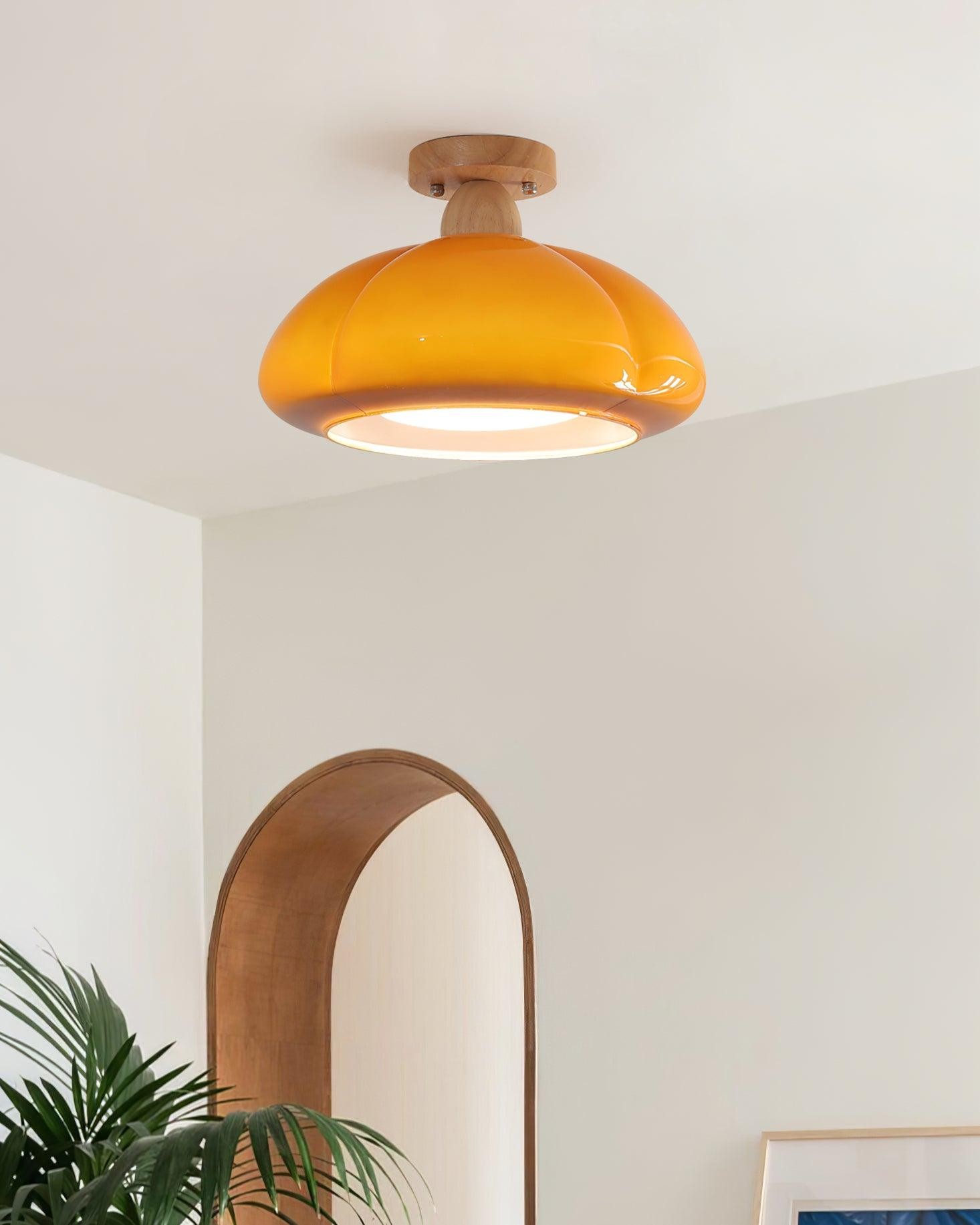Pumpkin Glass Pendant Light For Kitchen M171