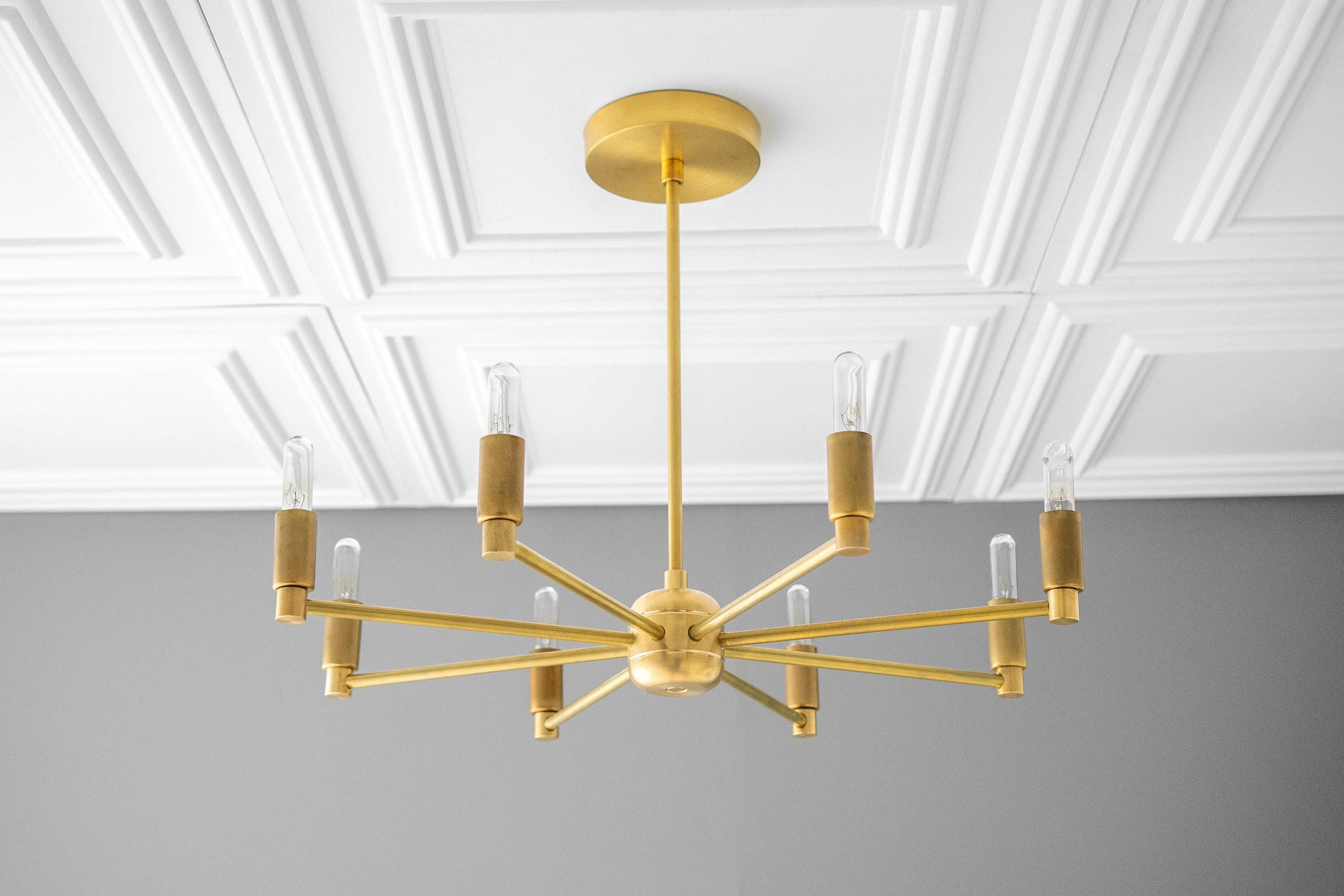 Mobilux Line Modern Chandelier - 8 Arm Mid Century Hanging Light T338