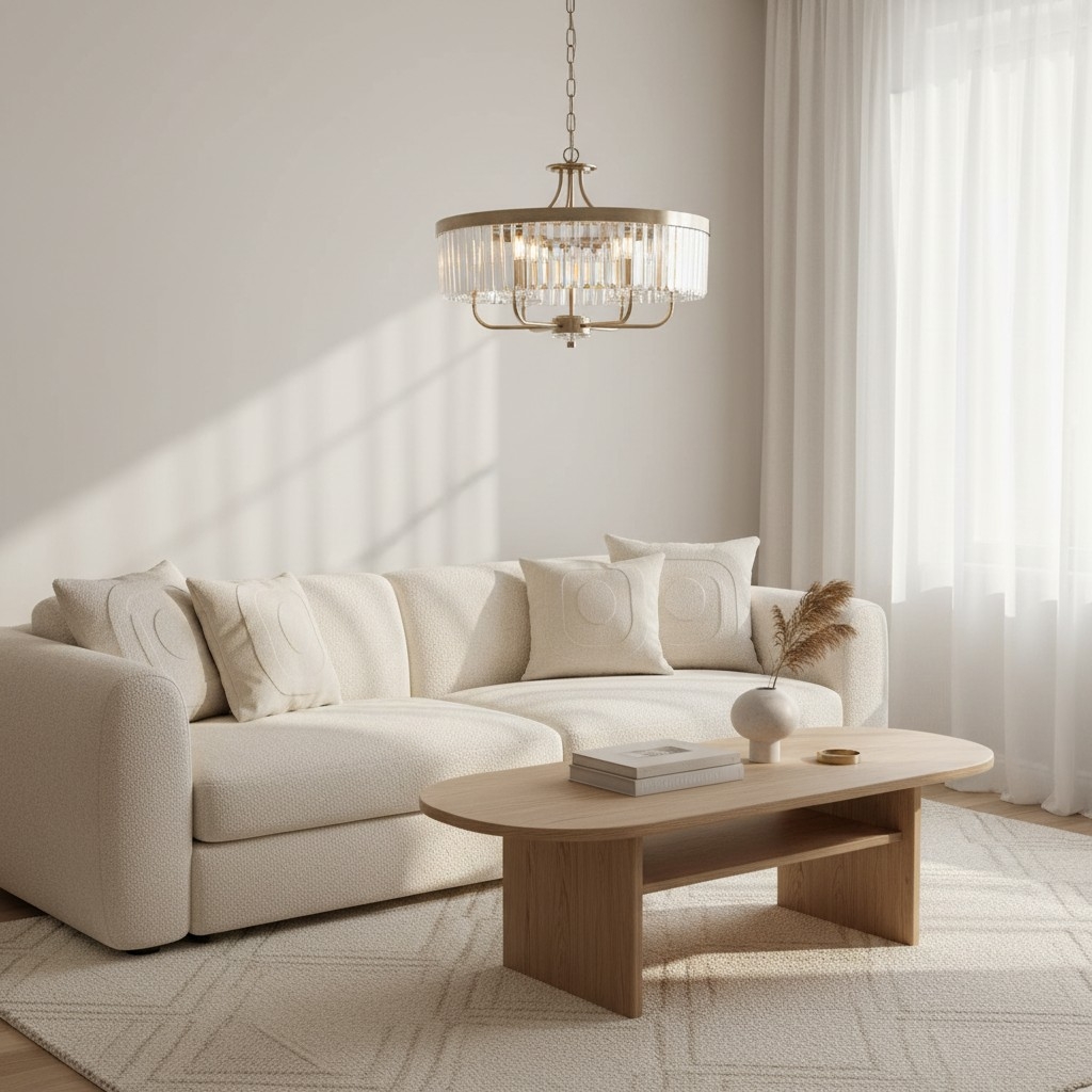 Beveline 6 Light Round Pendant - Cut Glass Shades Elegant Metal Frame for Dining Kitchen Island T872
