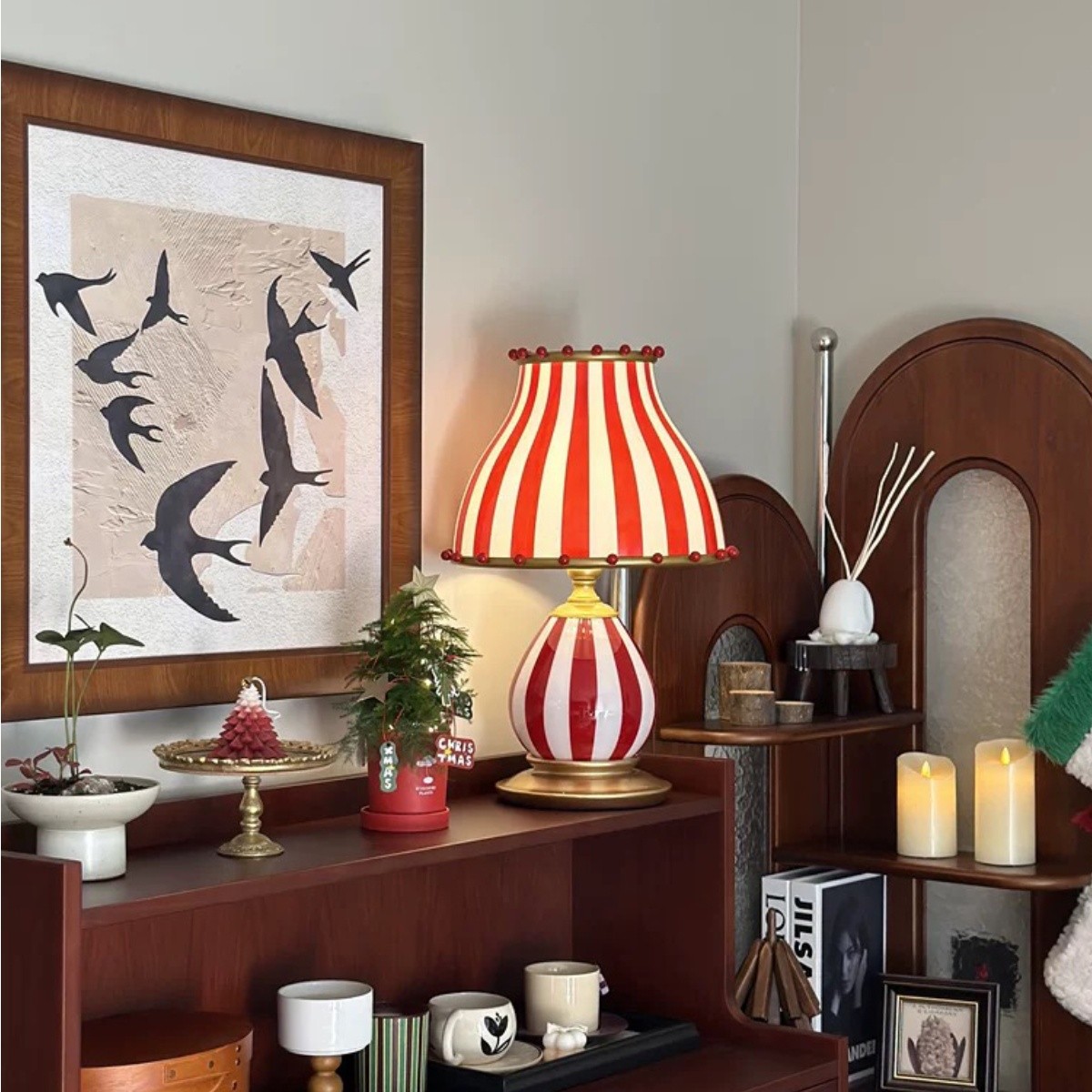 Festilo Circus-Style Metal Table Lamp — Vintage Living Room Accent S278