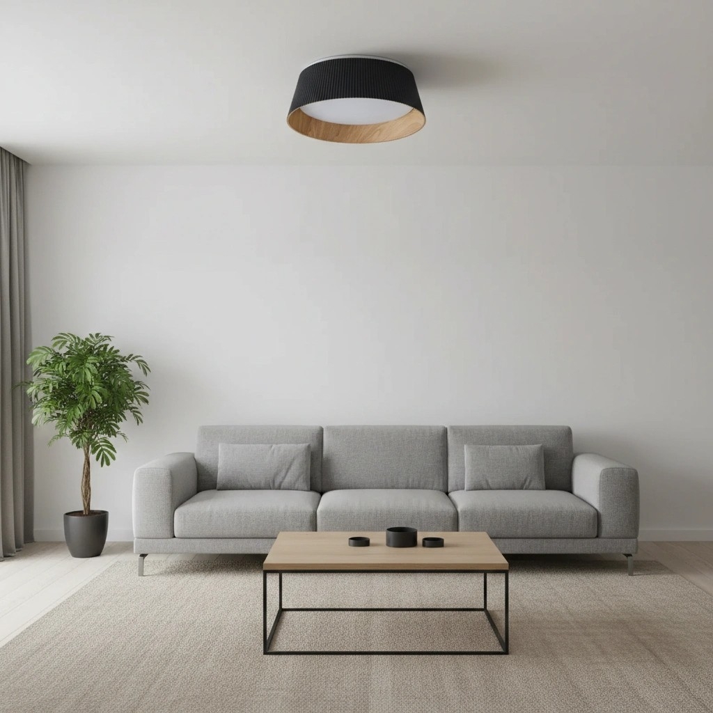 Ribravo Modern Ribbed Textured Shade Ceiling Lamp - Modern Minimalist Lamp for Living Room T1157