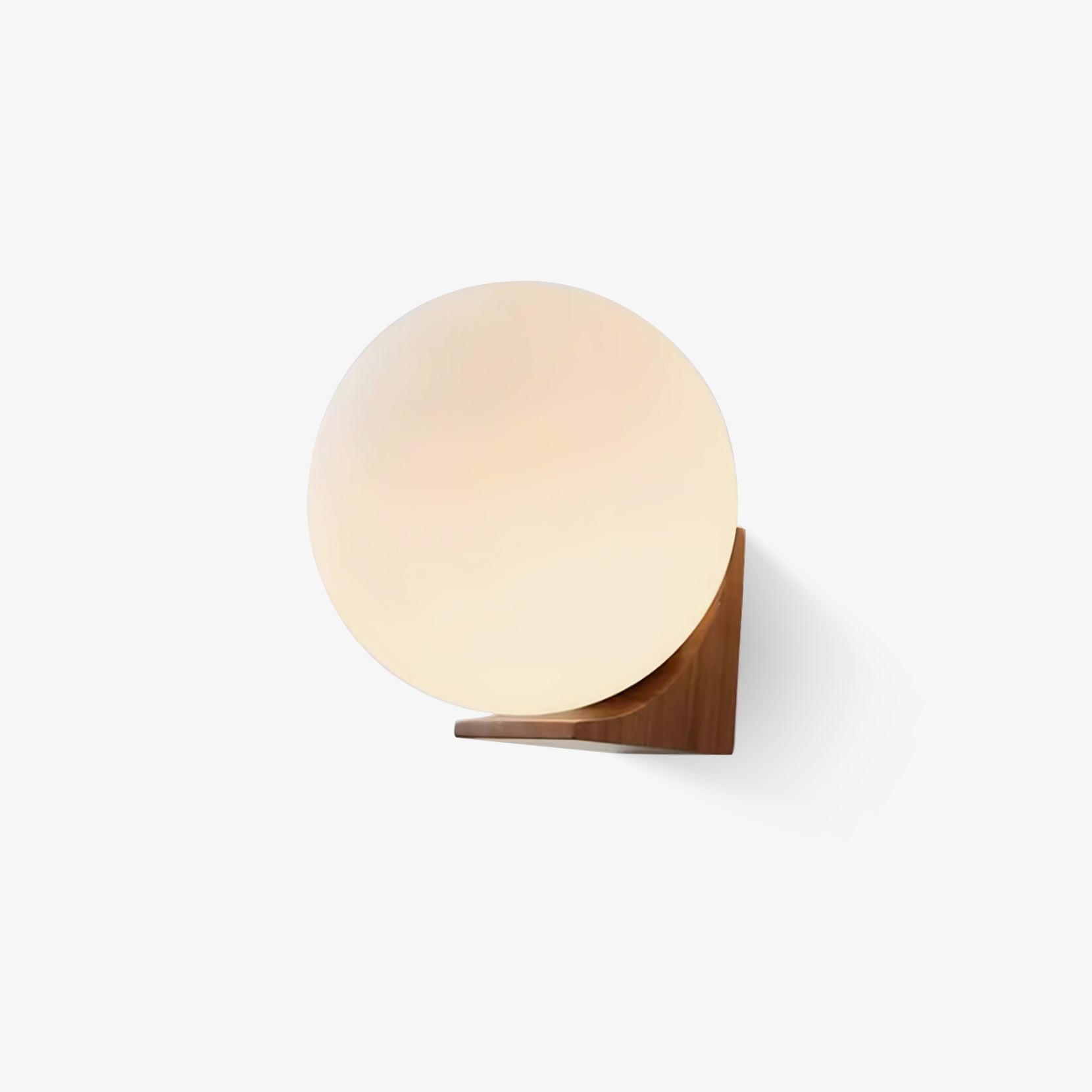 Minimalist Wooden Geometric Bracket Glass Globe Wall Lamp M371