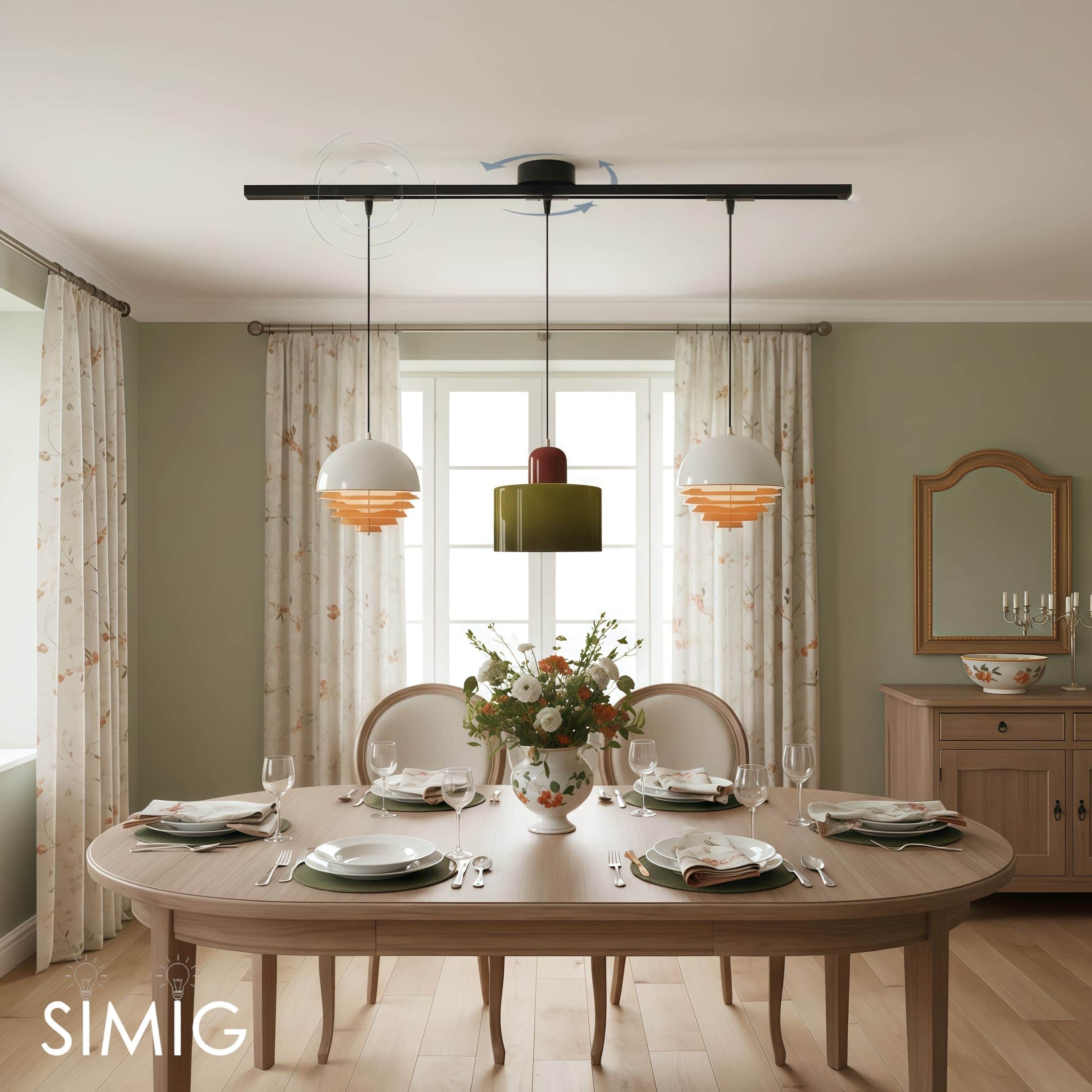 Axitra Rotatable Pendant Light Ceiling Rail – Sleek Adjustable Track for Pendant Lights Contemporary N21