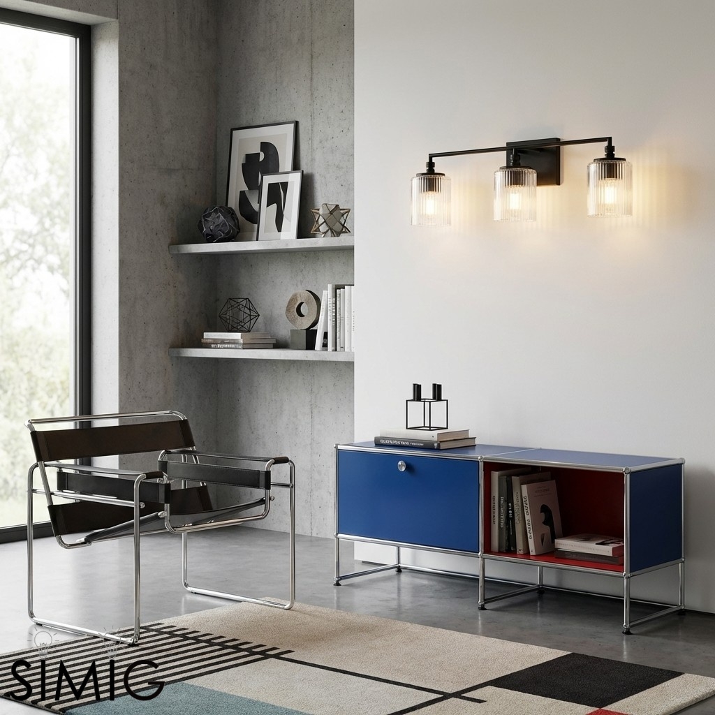 Lirra 3 Light Glass Vanity Lamp - Contemporary Bathroom Wall Lighting T762