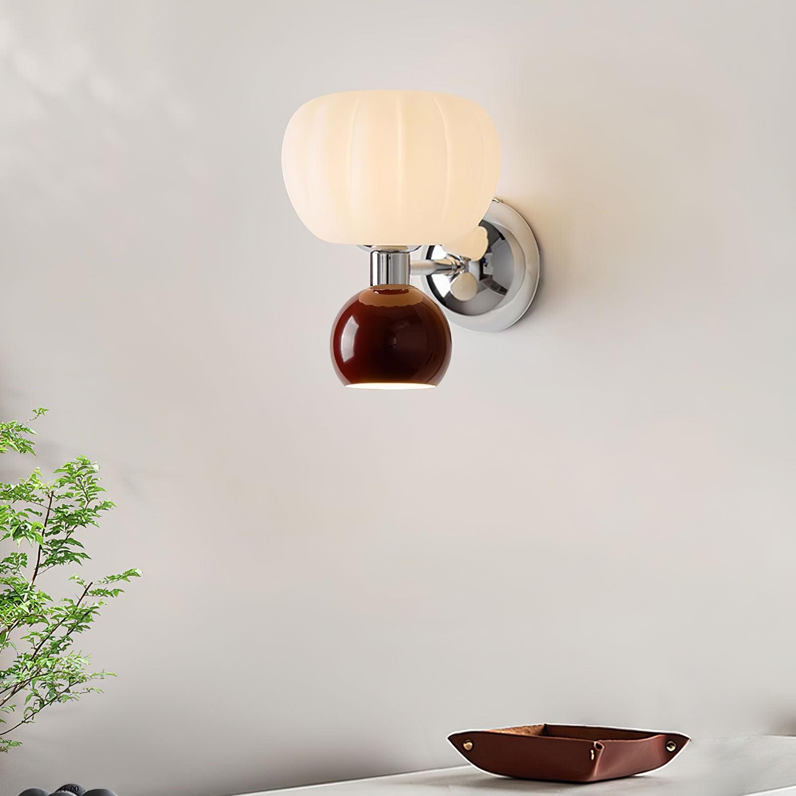Cream Style Bedroom Bedside Pumpkin Wall Sconce M437