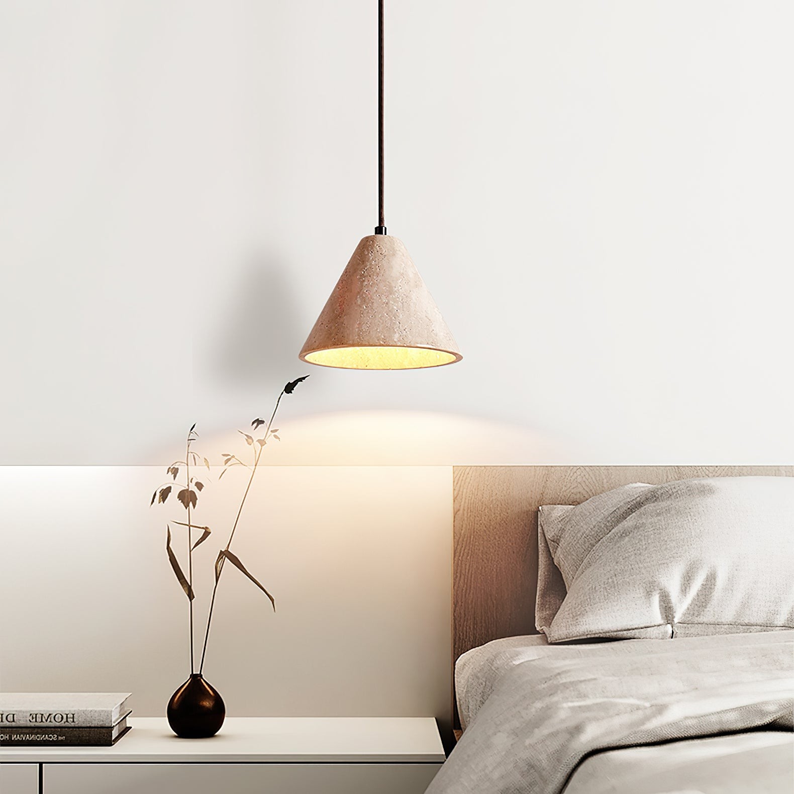 Wabi-Sabi Style Creative Travertine Pendant Light M502