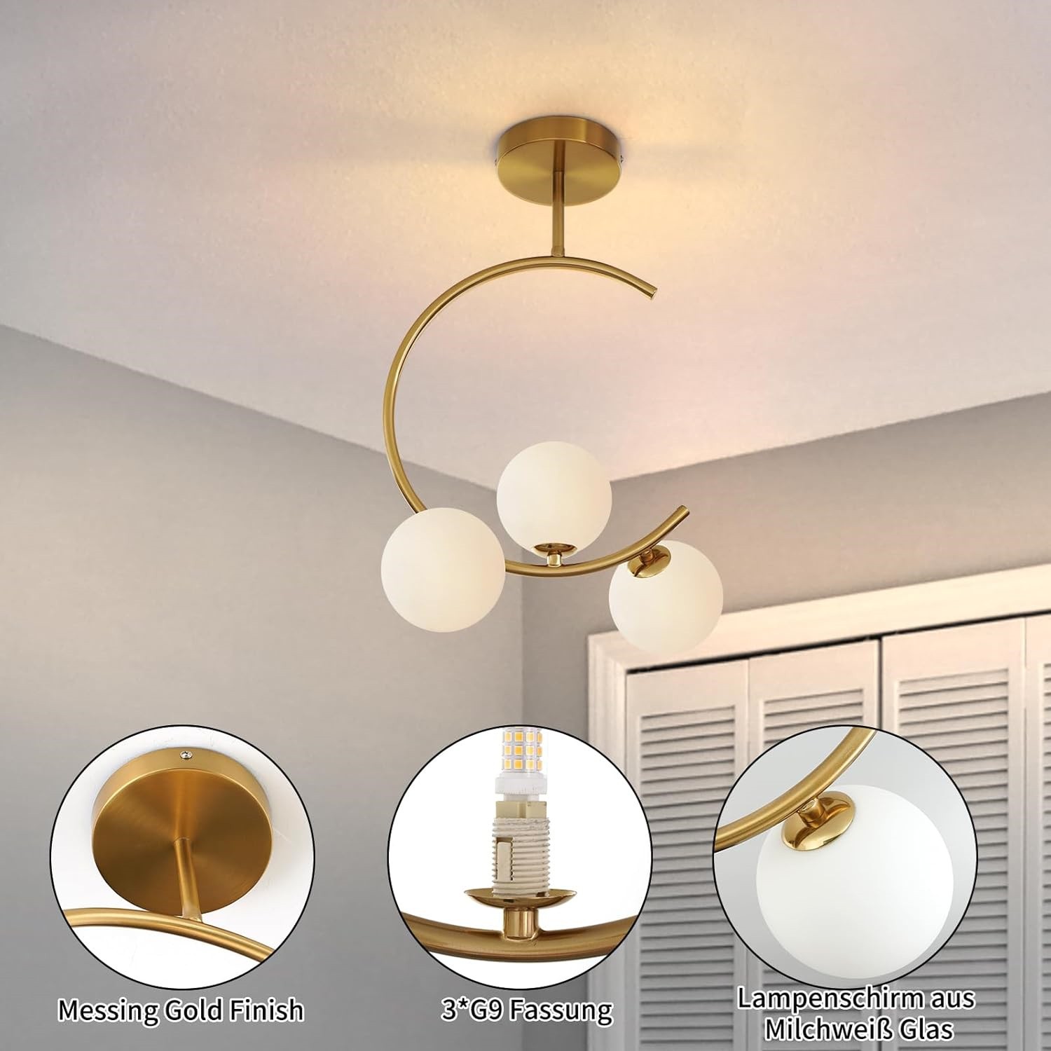 Scandinavian Modern Glass Molecular Chandelier S68