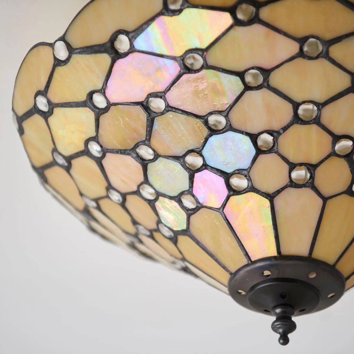 TF Pearl Handcrafted Tiffany Ceiling Light - Art Deco Stained Glass Light for Hallway or Living Room T997