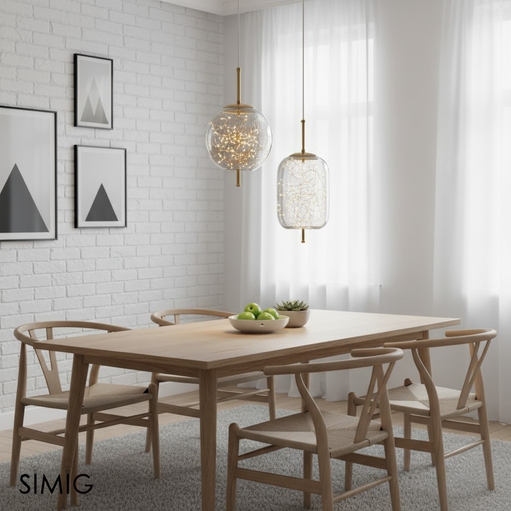 Scandinavian Cylinder Oval Glass Pendant Light M63