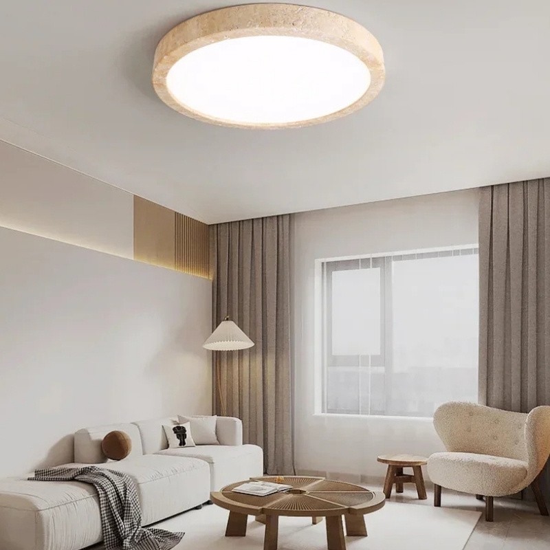 Round Ceiling Light - Nordic Travertine for Living Room S298