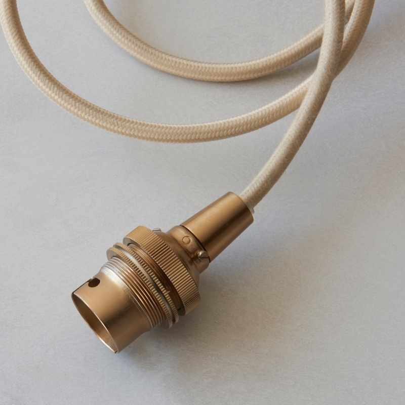 Plaitar Modern Brass Pendant Light - Minimalist Ceiling Fixture with Braided Cord for Hallways T993