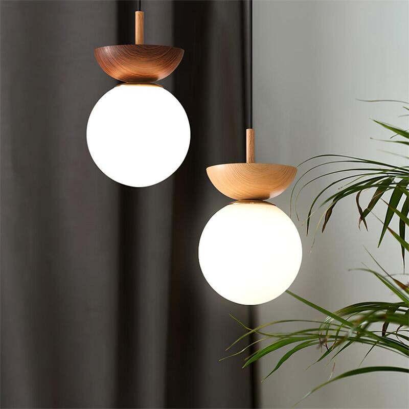 Nordic Semi Wooden Pendant Light S63