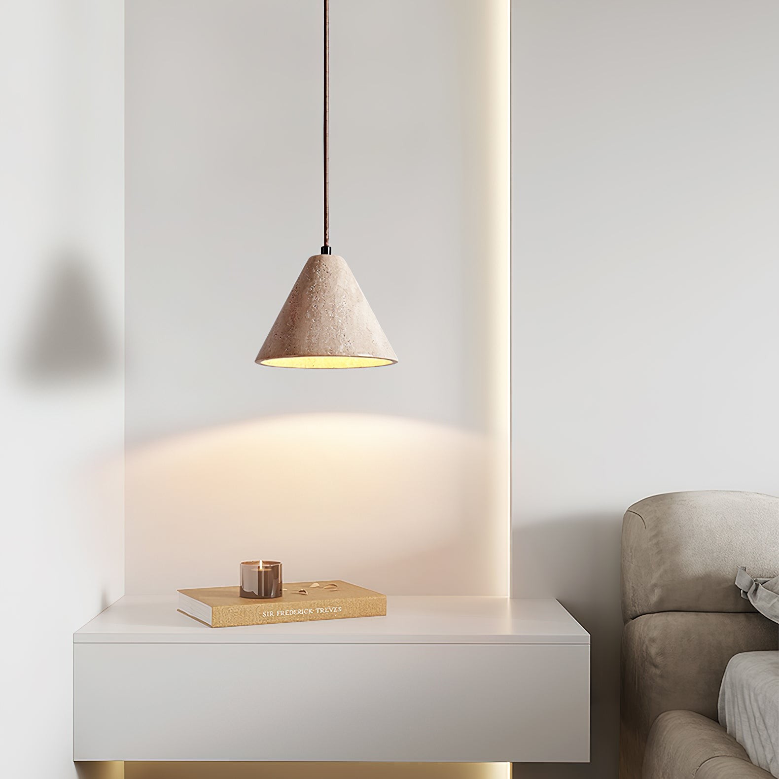 Wabi-Sabi Style Creative Travertine Pendant Light M502