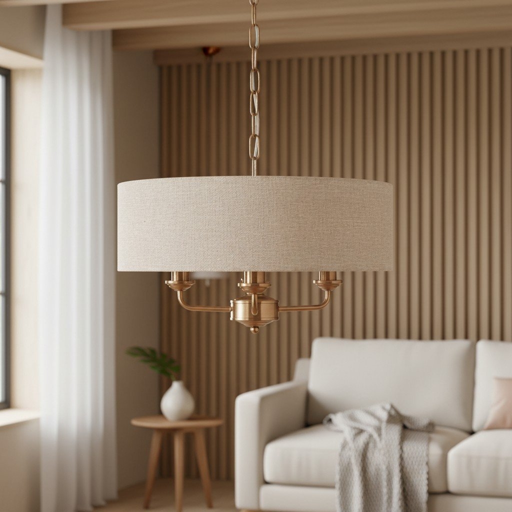 Tela Pendant - Elegant Linen Shades and Classic Dining Room Lighting T667