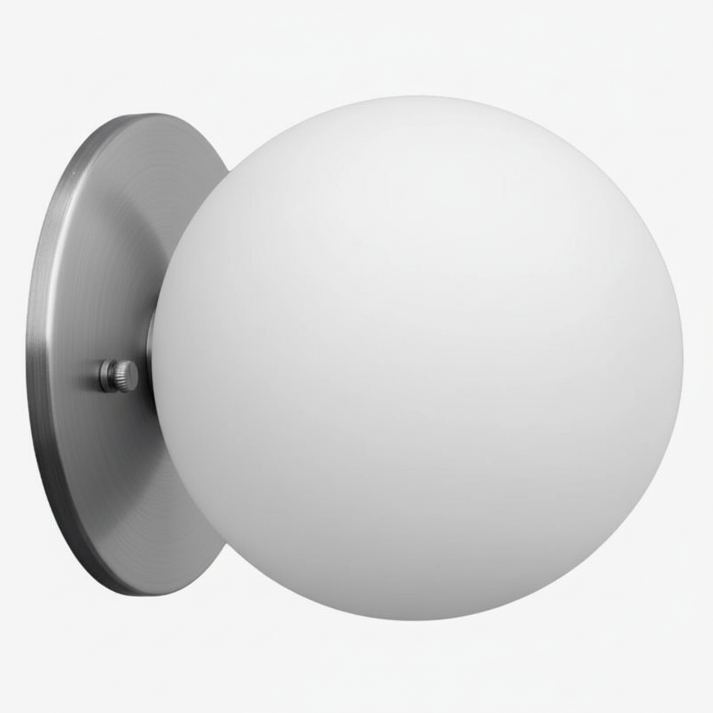 Glorica Glass Brass Wall Sconce - Frosted Globe Classic Light For Warm Ambiance T396
