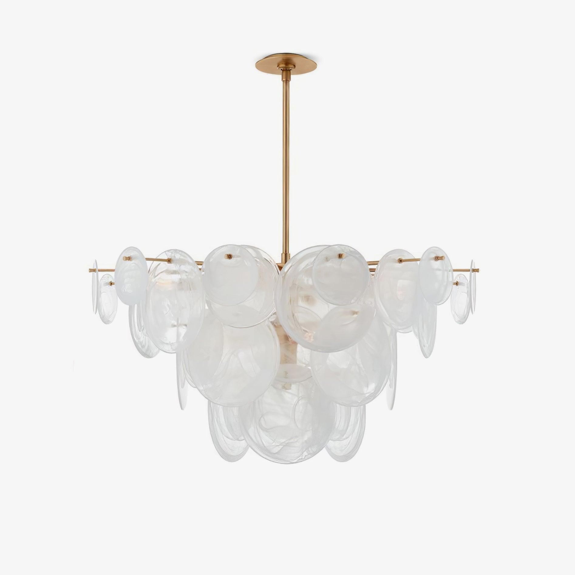 Brass Discs Cascading Chandelier M471