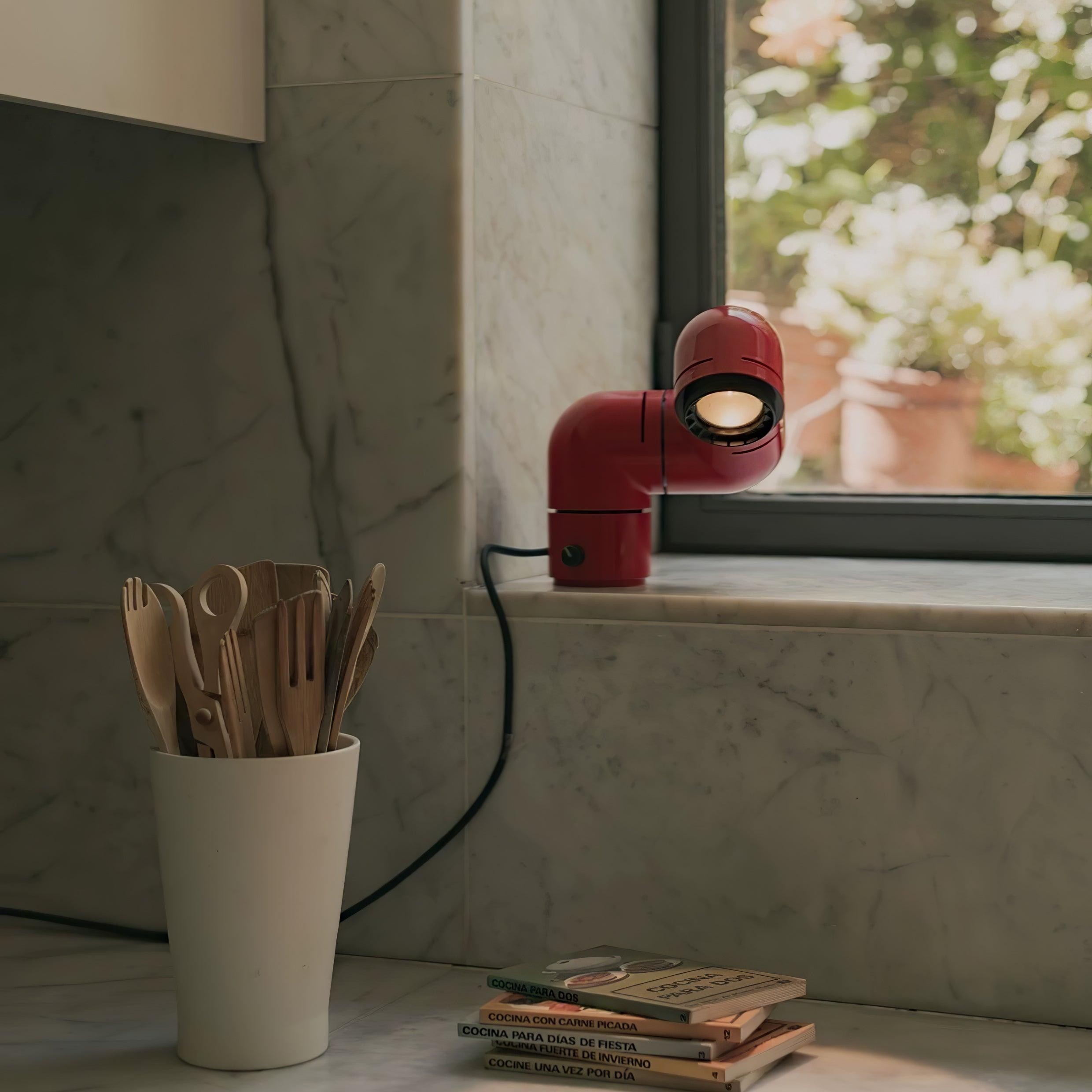 Red Tubular Table Lamp Suitable For Bedroom M504