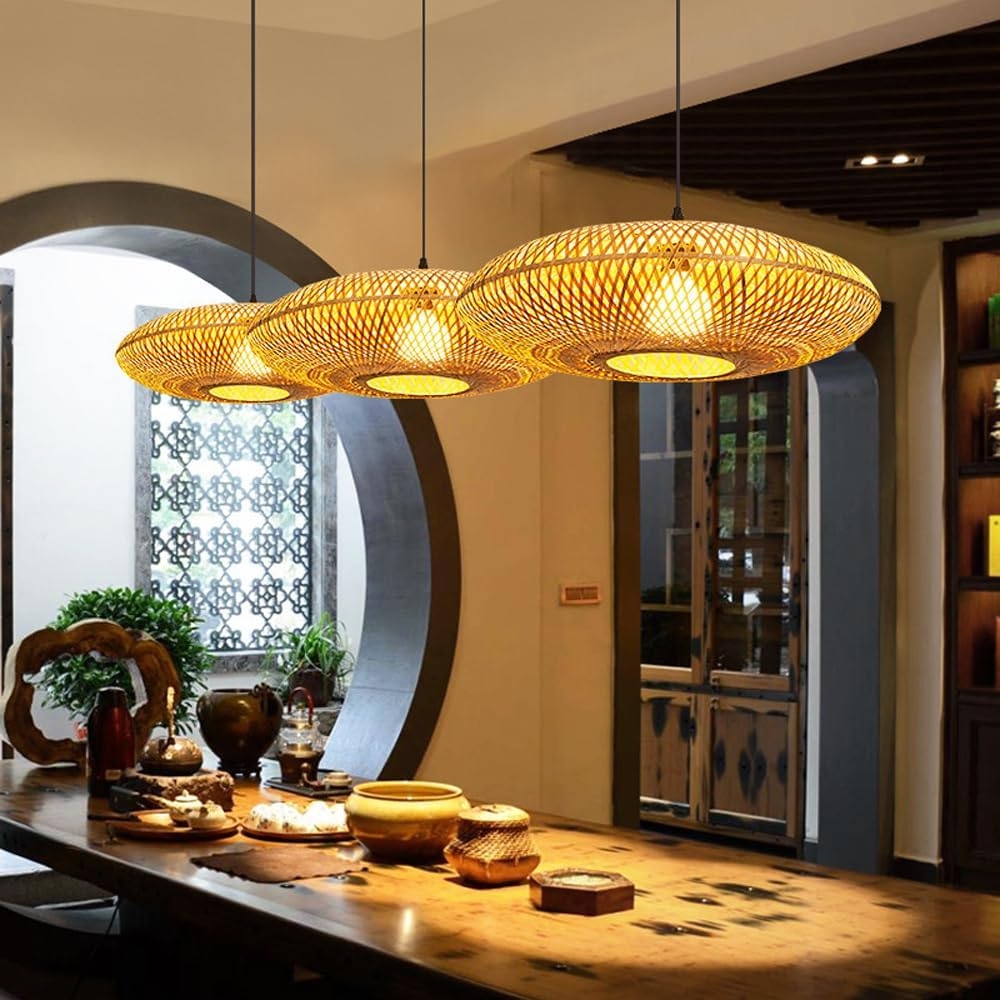 Treasure of the Dawn Bamboo Rattan Pendant Light T2123