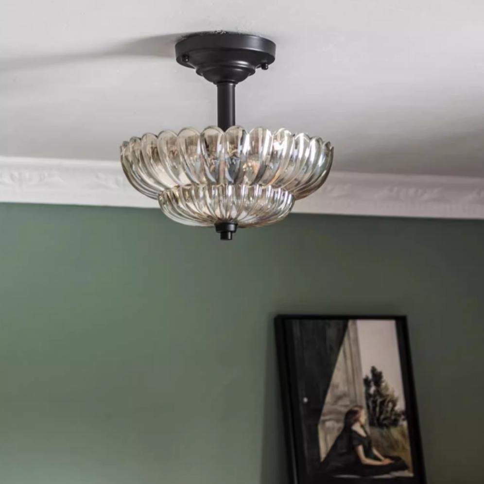 Semi Flush Mount Ceiling Lights Umbrella Shape Glass Lamp G58