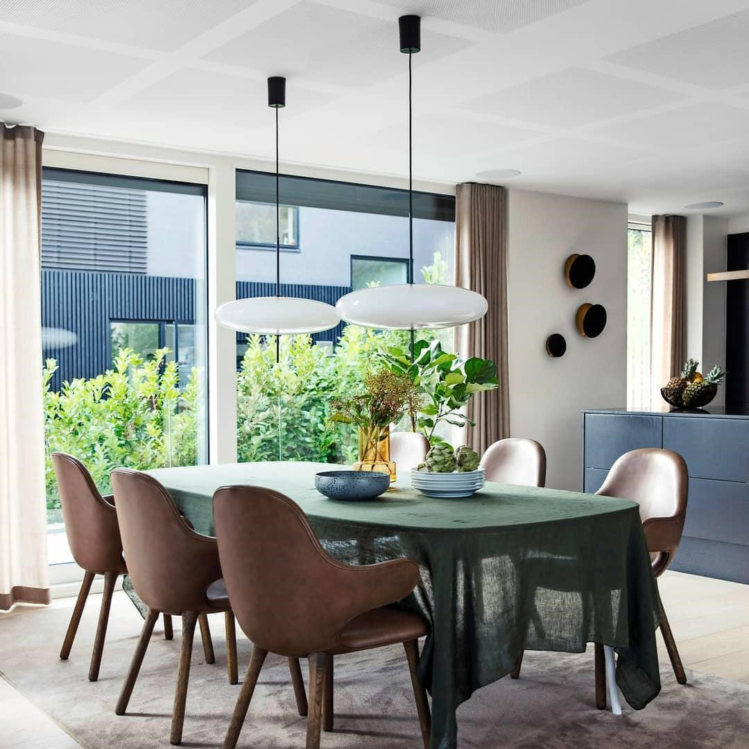 Modern Oval Pendant Light – Metal and Acrylic Pendant Lamp for Living Room