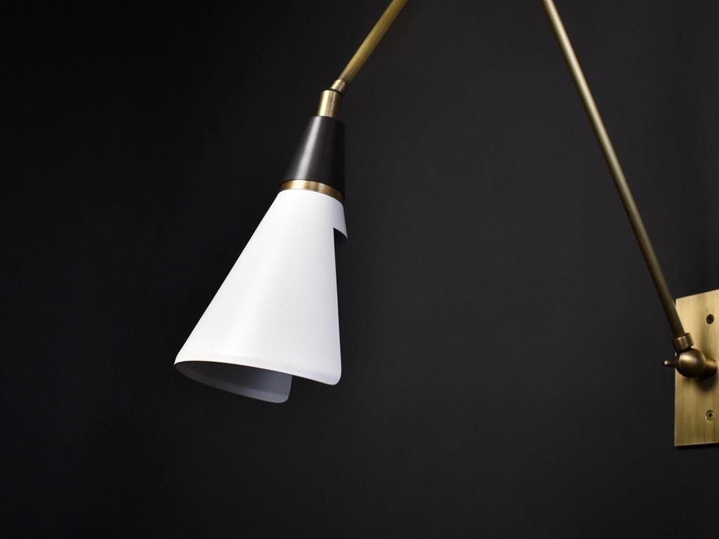 Vintage Metal Adjustable Swing Arm Wall Lamp G37