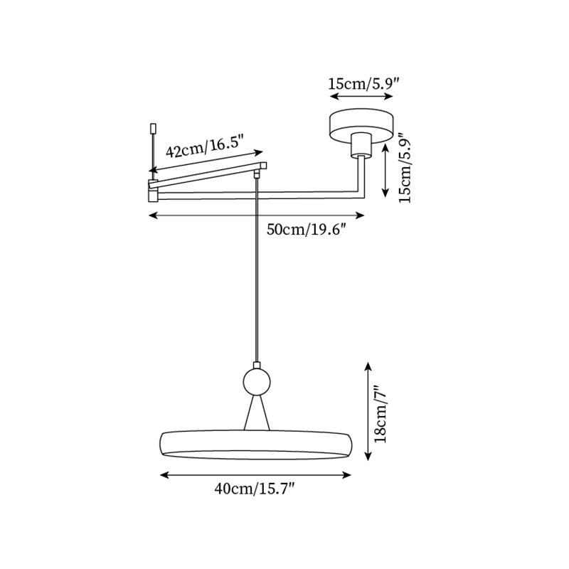 UFO Swing Arm Pendant Light P037