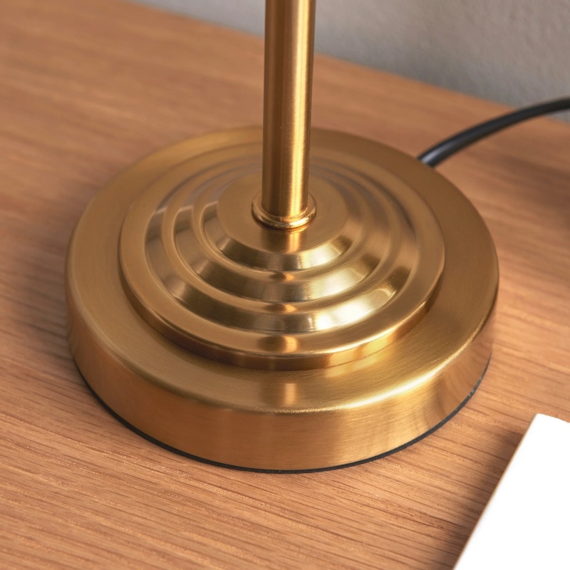Bronzuno Textured Fabric Desk Lamp - Modern Metal Base Lighting for Offices or Lounges T927