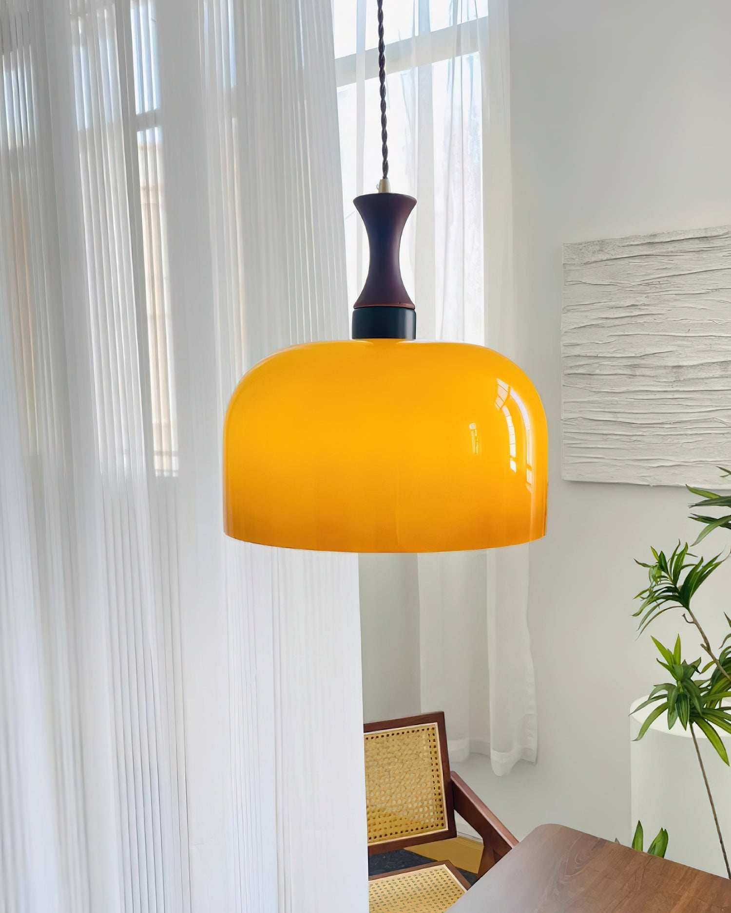 Lacey Glass Plug In Pendant Lamp T1338