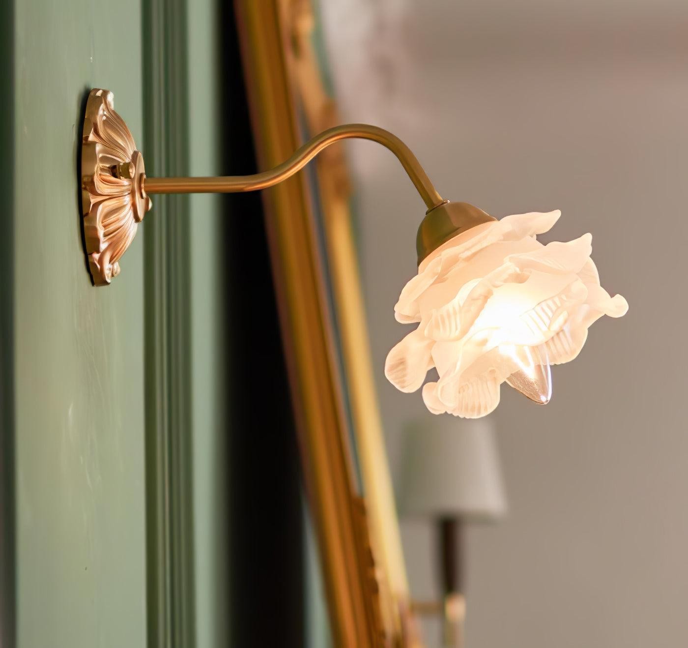 Brass Rose Wall Light M299
