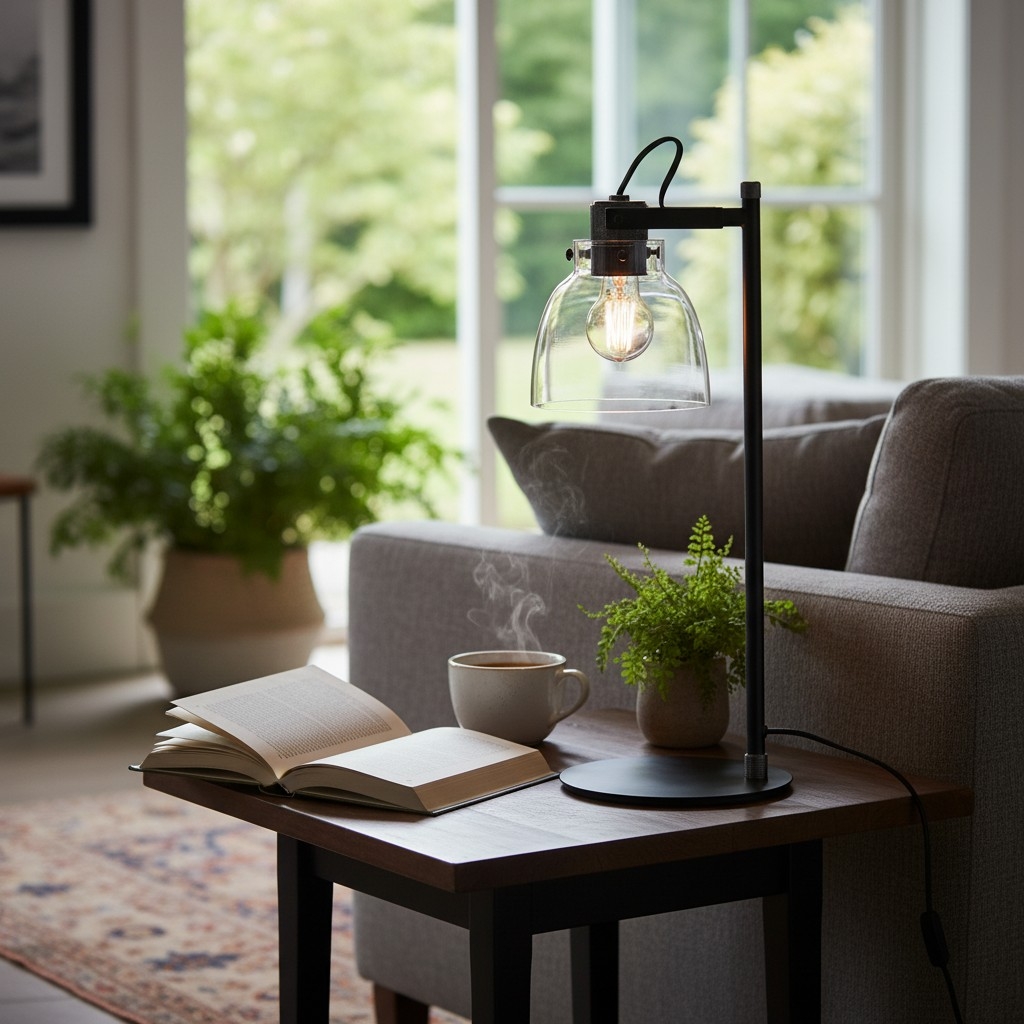 Readium Adjustable Table Lamp - Industrial Metal and Dome Glass for Bedroom and Study T871