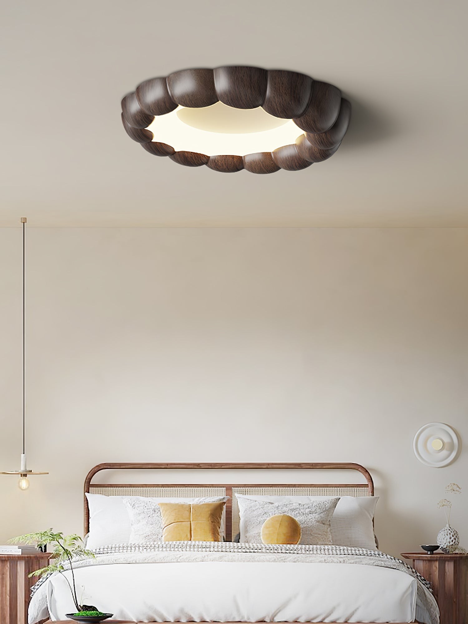 Faux Wood Ripple Ceiling Lamp M456