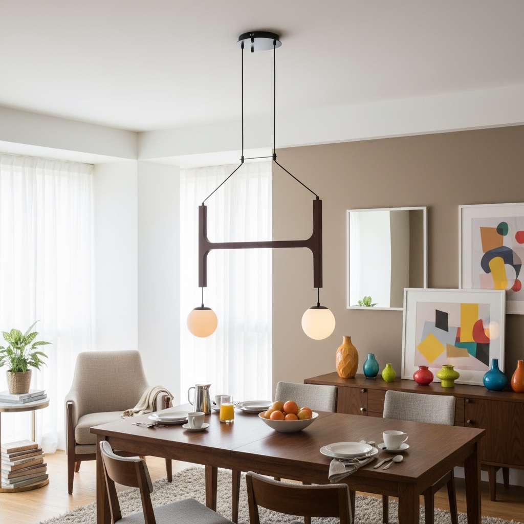 Auralith Wood Chandelier Multi Arm Fixture - Modern Natural Lighting for Living and Dining T1154