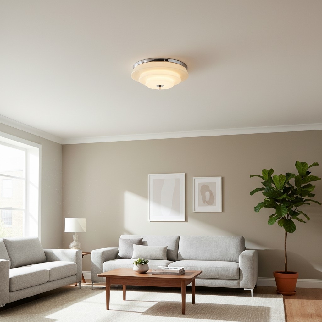 Mallew Flush Mount Ceiling Light - Layered Wave Silhouette Vintage Style Lamp for Indoor Use T1109