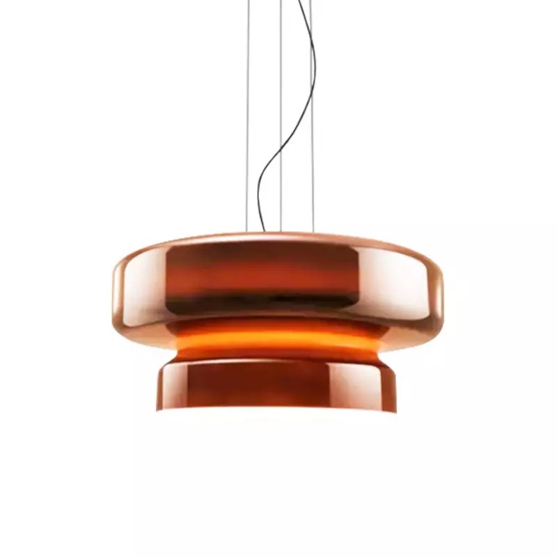 Minimalist Pendant Light - Bohemian Glass and Metal for Dining Room M388