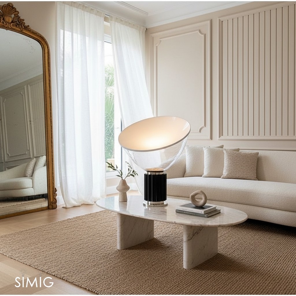 Bowlum Table Lamp - Designer Glass Table Lamp for Bedroom