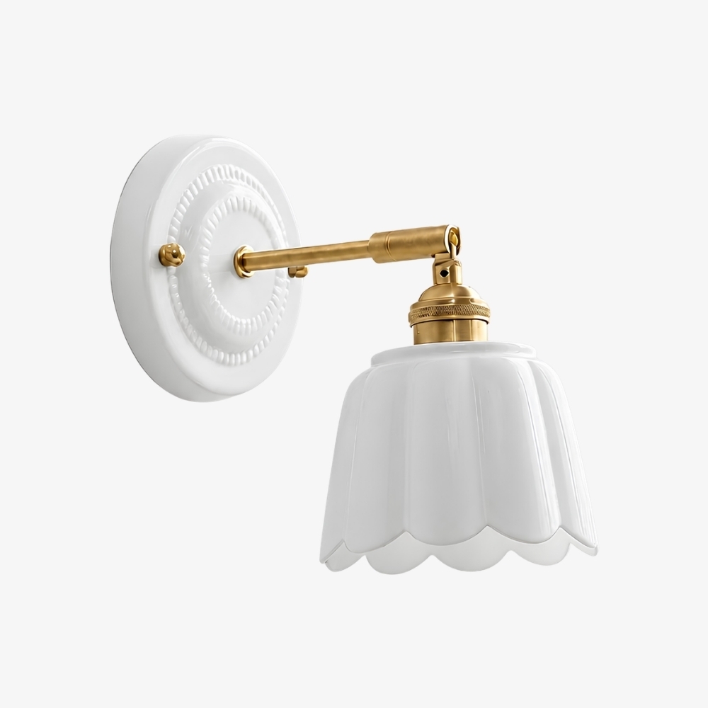Cienax Retro Ceramic Flower Wall Sconce for Bedroom or Living Room T2248