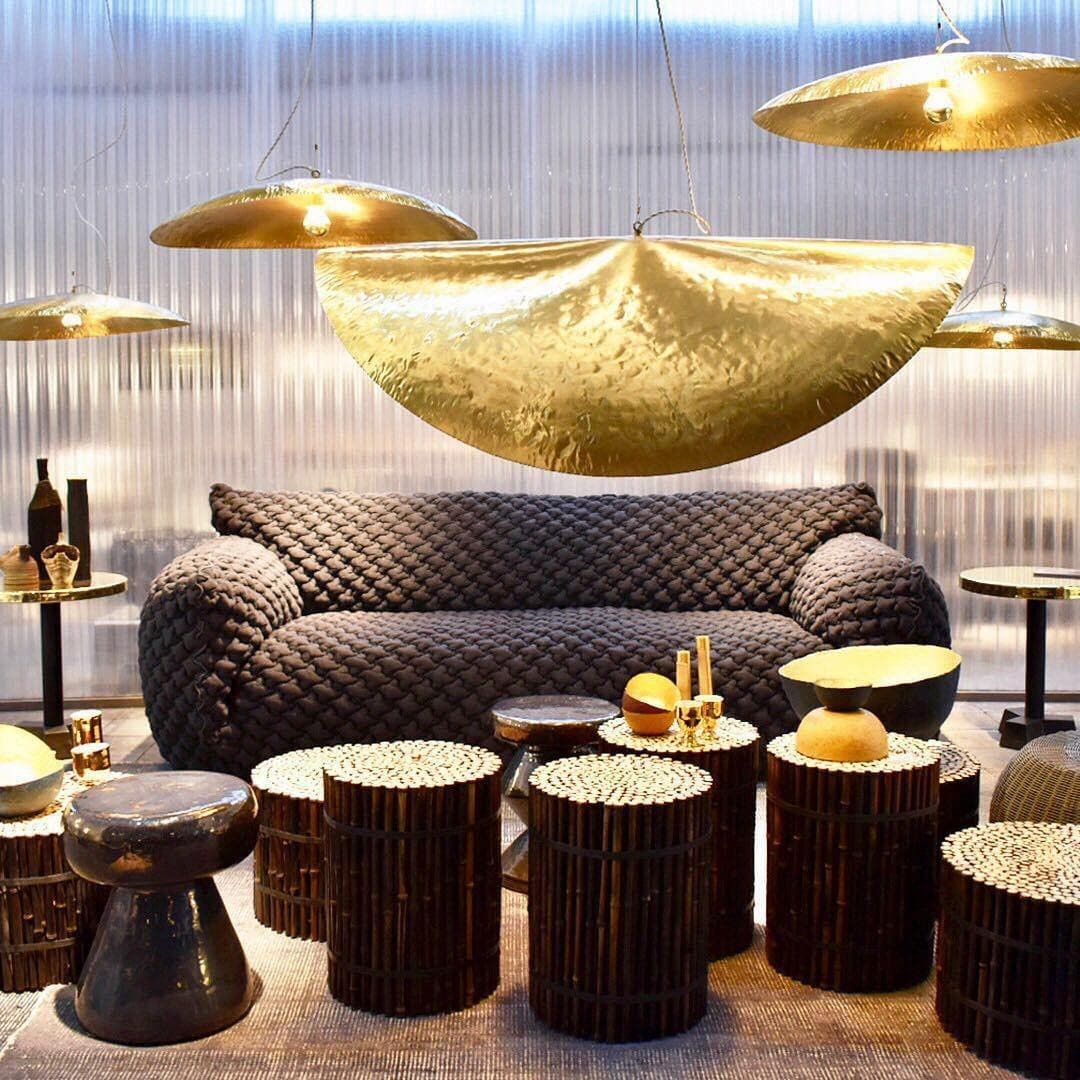Hammered Brass Suspension Light T114