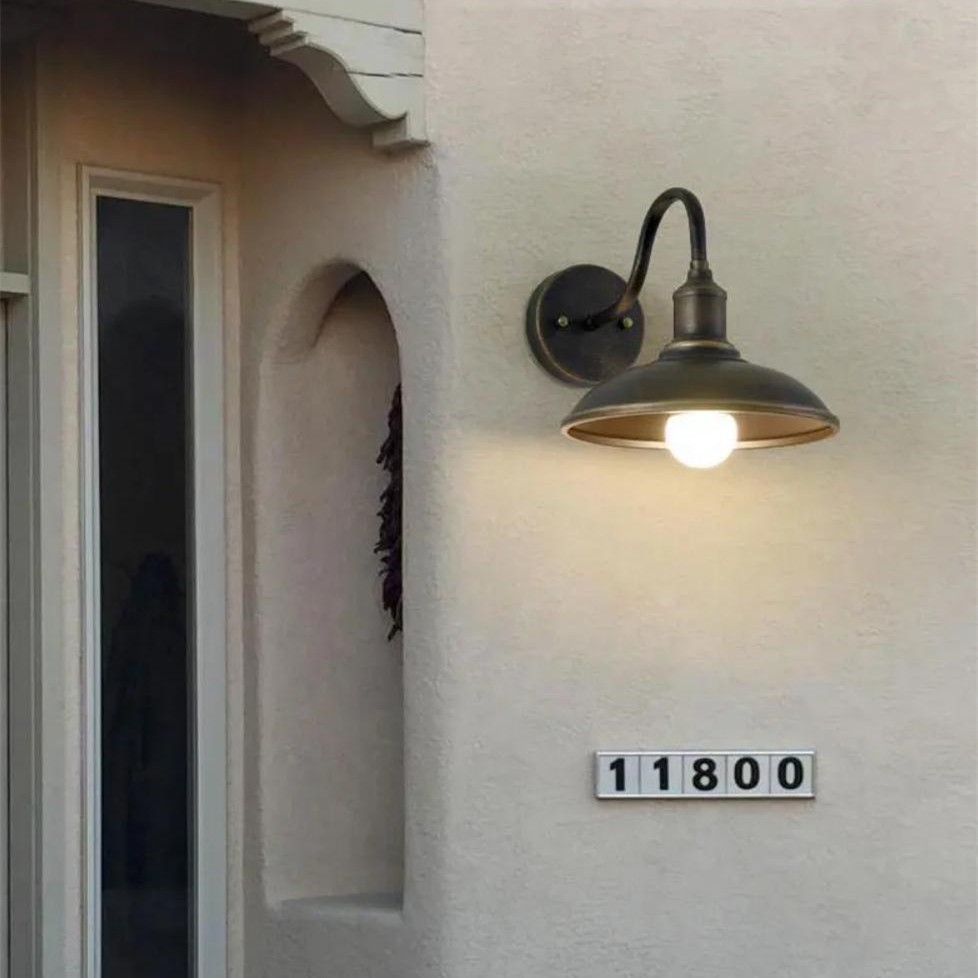 Retro Industrial Bowl Shaped Outdoor Waterproof Wall Light G04