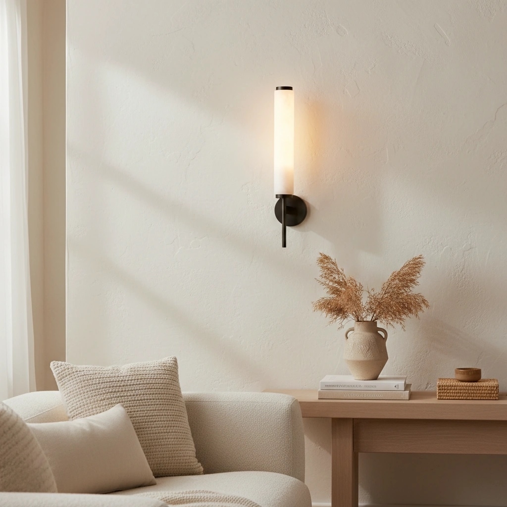 Solaryx Modern Alabaster Wall Sconce - Sculptural Living Room Mounted Light T1137