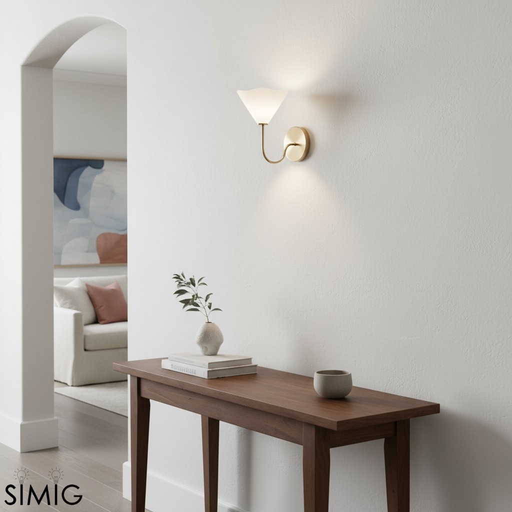 Kysara Brass Wall Lamp - Sculptural Curves Design for Bedrooms T661