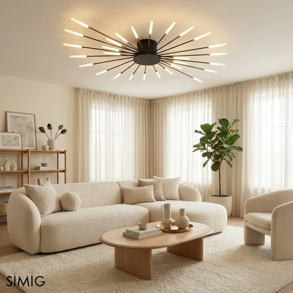 Sputnik Led Fireworks Flush Mount Ceiling Light S40