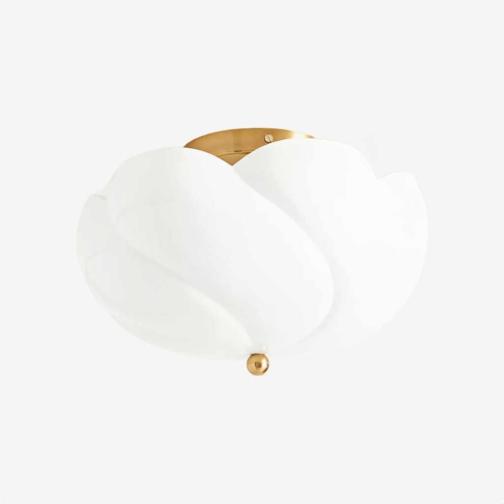 Modo Ceiling Light - Minimalist Glass Shade with Sleek Brass Frame for Dining Room or Office T729