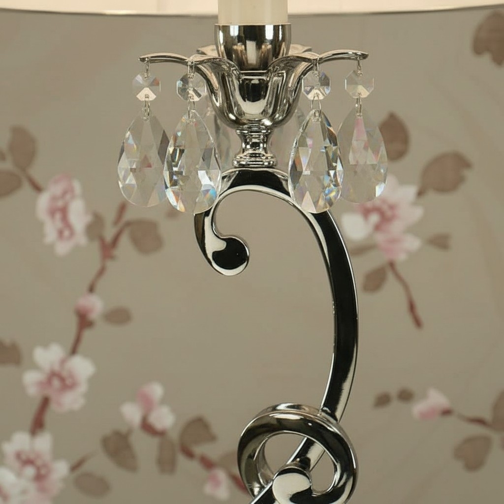 Talonis Decorative Crystal Table Lamp - Curved Metal Style for Home Interiors T951