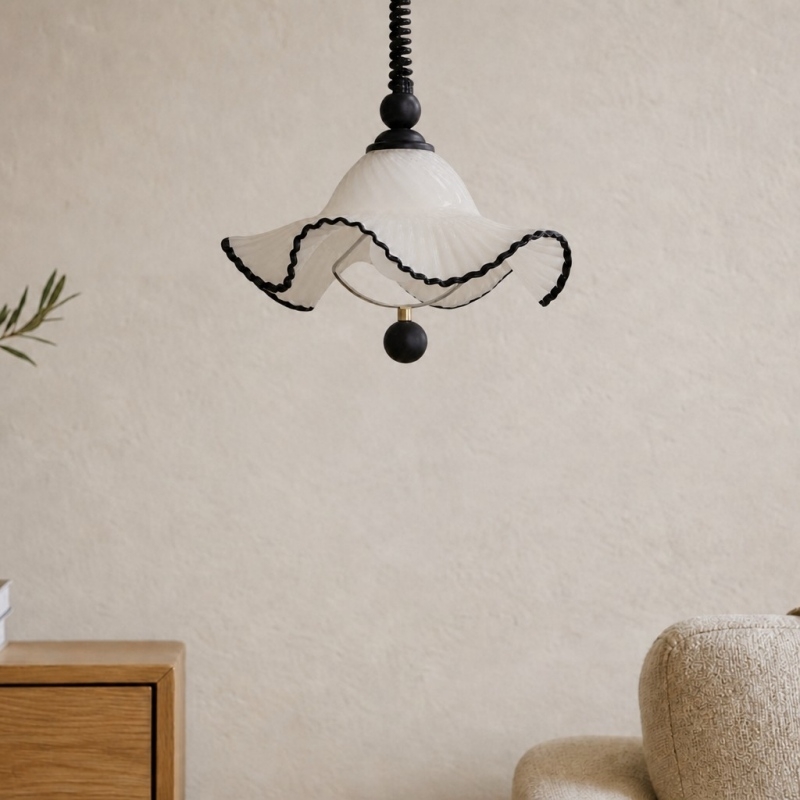 Cazelle French Vintage Wave Pendant Light - Soft Ambient Pendant Lamp for Interiors T2261
