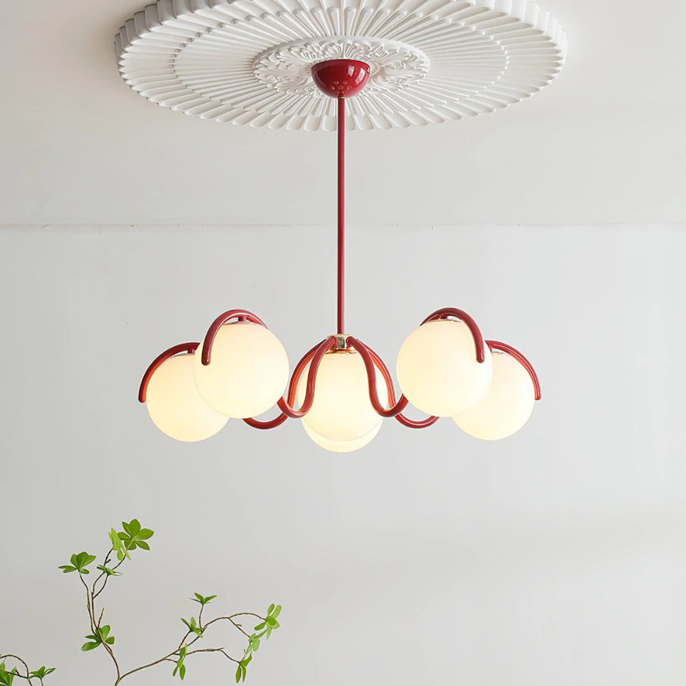 Sculptural Linear Chandelier with Elegant Flowing Silhouette S223