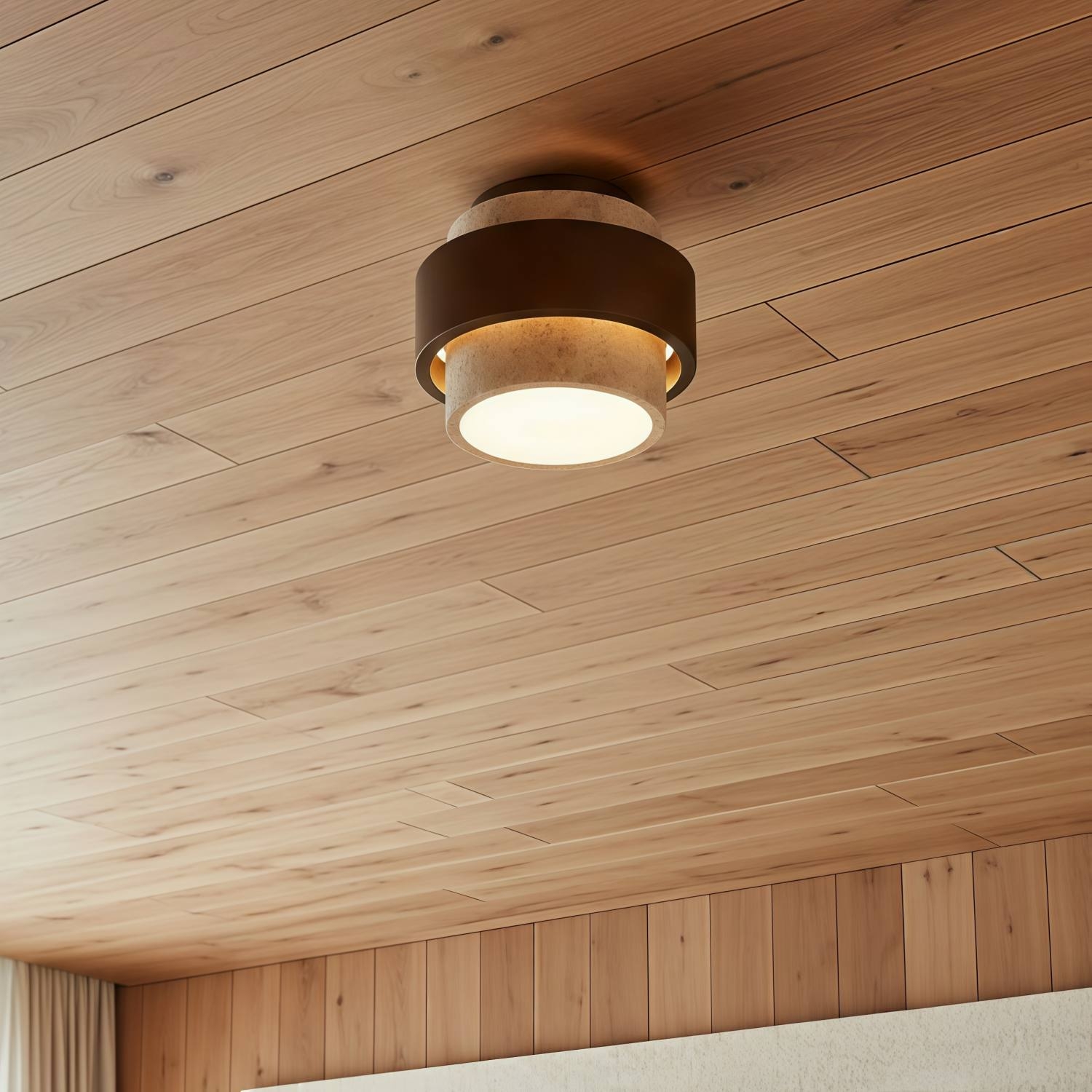 Natural Stone Texture Ceiling Light - Wabi Sabi Style Fixture T1103