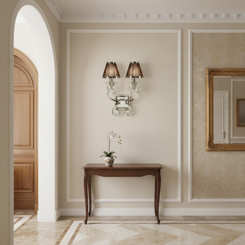 Talonis Luxury Crystal Wall Sconce - Chrome Finish Frame for Bedrooms and Home Décor T965