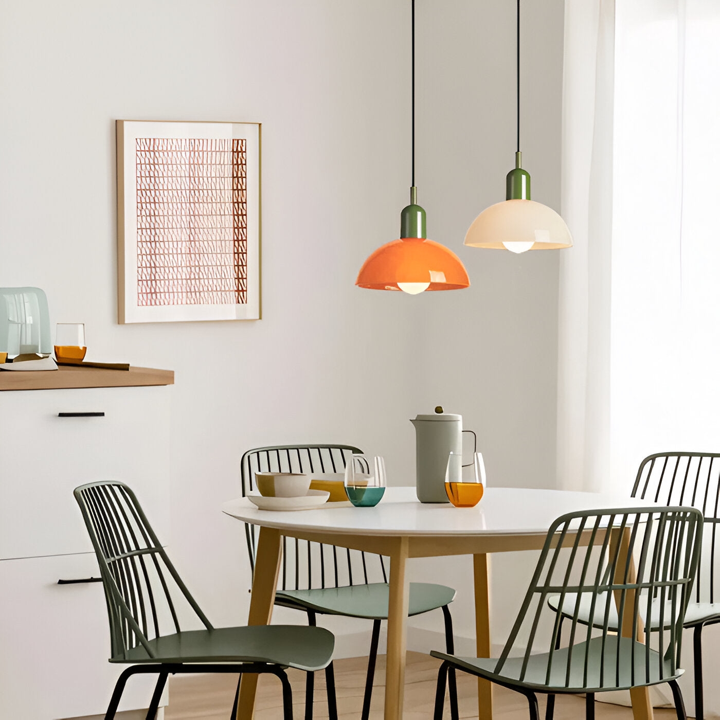 Aurora Nordic Colorful Bowl Pendant Light T2040