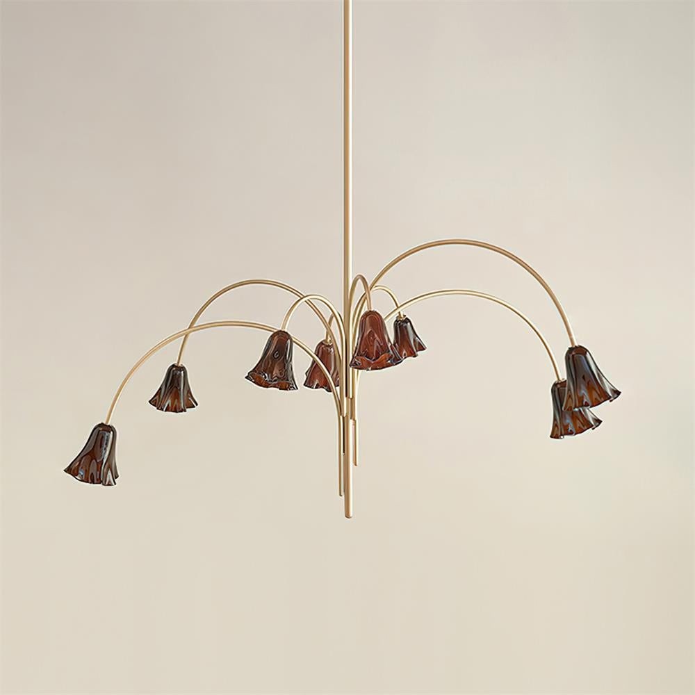 Bellina Lily Glass Flower Chandelier - Romantic Lighting for Interior T280